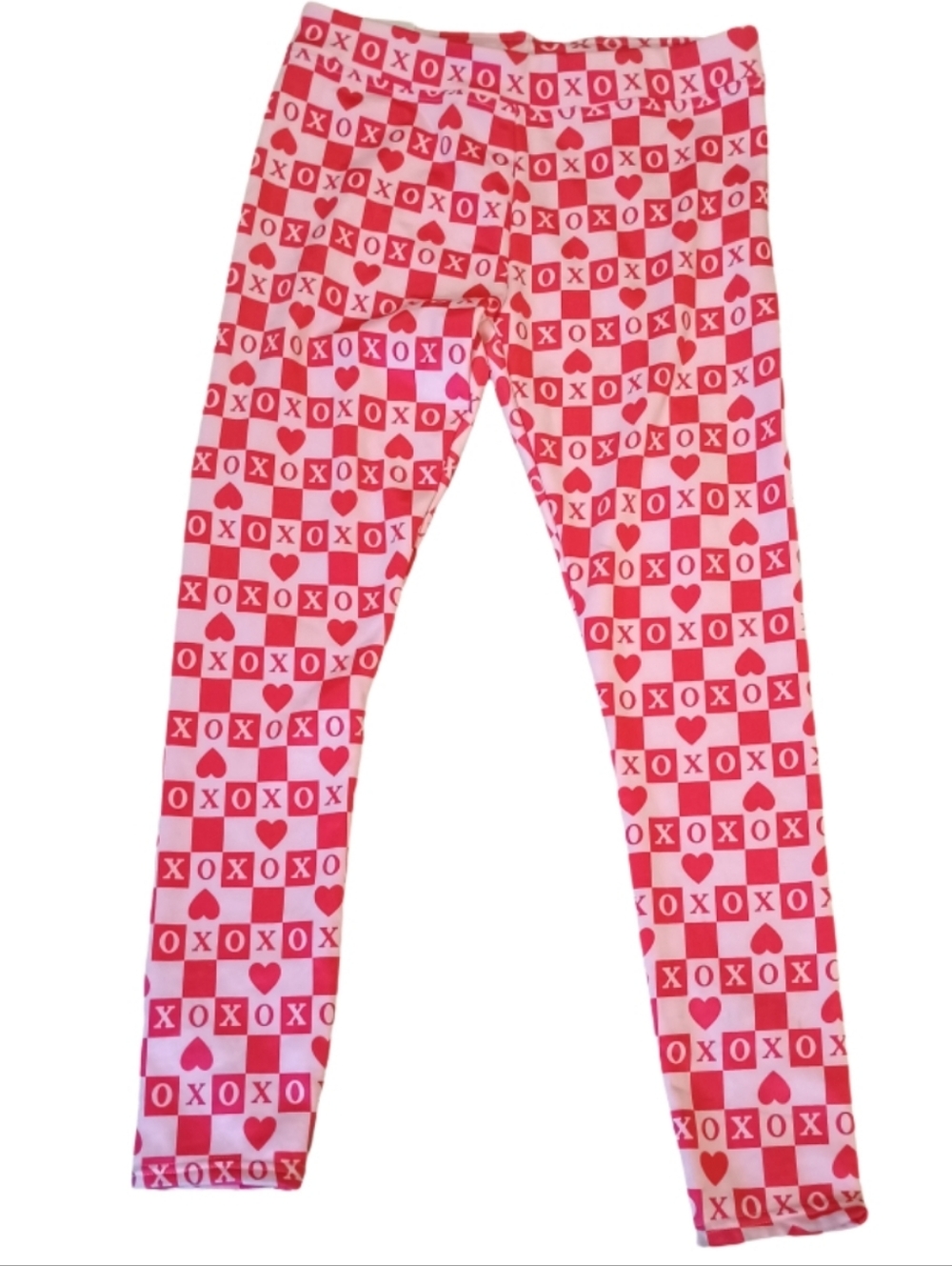 Serra Pink & Red XOXO Heart Print Leggings NWT